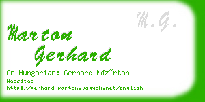 marton gerhard business card